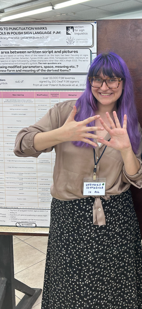 Prezentacja posterowa pt. “The use of signs referring to punctuation marks and mathematical symbols in Polish Sign Language (PJM)”